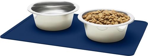 Show full view: Speckle & Spot by Ore' Originals Pet Silicone Dog & Cat Placemat, Indigo slide 5 of 7
