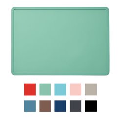 Speckle & Spot by Ore' Originals Pet Silicone Dog & Cat Placemat, Jade