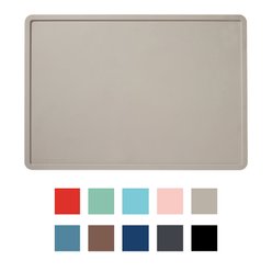Speckle & Spot by Ore' Originals Pet Silicone Dog & Cat Placemat, Light Grey