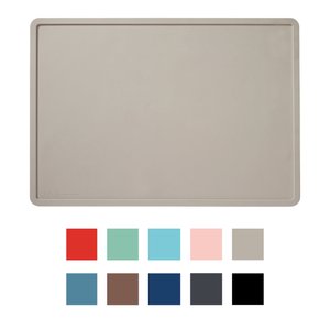 Speckle & Spot by Ore' Originals Pet Silicone Dog & Cat Placemat, Light Grey