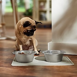 Speckle & Spot by Ore' Originals Pet Silicone Dog & Cat Placemat, Light Grey