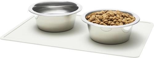 Show full view: Speckle & Spot by Ore' Originals Pet Silicone Dog & Cat Placemat, Light Grey slide 5 of 7