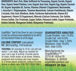 OrgaNOMics Beef & Pork Dinner Grain-Free Pate Wet Cat Food, 5.5-oz can, case of 24 slide 2 of 5