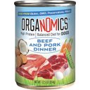 OrgaNOMics Beef & Pork Dinner Grain-Free Pate Wet Dog Food, 12.5-oz can, case of 12