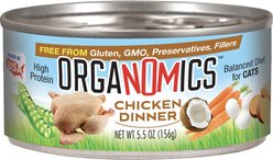 OrgaNOMics Chicken Dinner Grain-Free Pate Wet Cat Food, 5.5-oz can, case of 24