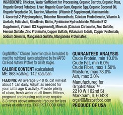 OrgaNOMics Chicken Dinner Grain-Free Pate Wet Cat Food, 5.5-oz can, case of 24 slide 2 of 5