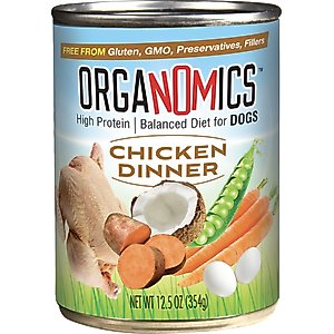 OrgaNOMics Chicken Dinner Grain-Free Pate Wet Dog Food, 12.5-oz can, case of 12