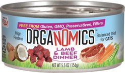 OrgaNOMics Lamb & Beef Dinner Grain-Free Pate Wet Cat Food, 5.5-oz can, case of 24