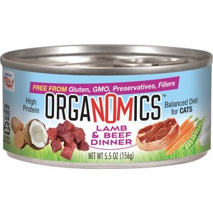 OrgaNOMics Lamb & Beef Dinner Grain-Free Pate Wet Cat Food, 5.5-oz can, case of 24