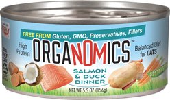 OrgaNOMics Salmon & Duck Dinner Grain-Free Pate Wet Cat Food, 5.5-oz can, case of 24