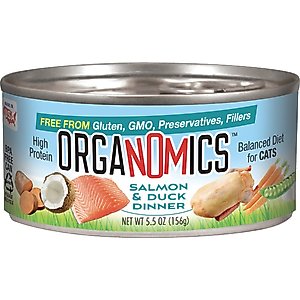 OrgaNOMics Salmon & Duck Dinner Grain-Free Pate Wet Cat Food, 5.5-oz can, case of 24