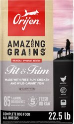 ORIJEN Amazing Grains Fit & Trim High-Protein Dry Dog Food, 22.5-lb bag
