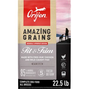 ORIJEN Amazing Grains Fit & Trim High-Protein Dry Dog Food, 22.5-lb bag