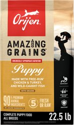 ORIJEN Amazing Grains High-Protein Puppy Dry Dog Food, 22.5-lb bag