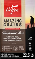 ORIJEN Amazing Grains Regional Red High-Protein Dry Dog Food, 22.5-lb bag