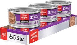 ORIJEN Chunks & Shreds Kitten Chicken & Tuna Entree Wet Cat Food, 5.5-oz can, case of 6