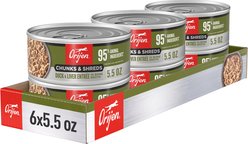 ORIJEN Duck & Liver Entree Chunks & Shreds Wet Cat Food, 5.5-oz can, case of 6