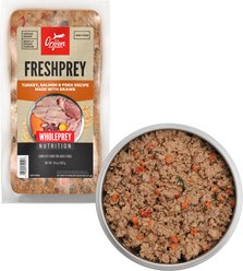ORIJEN FRESHPREY Frozen Human-Grade Grain-Inclusive Turkey, Salmon & Pork Recipe Dog Food, 16-oz pouch, case of 7