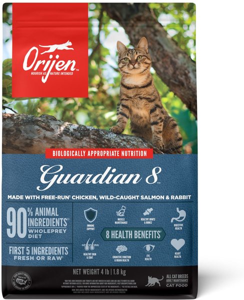 ORIJEN Guardian 8 Free Run Chicken, Wild Caught Salmon & Rabbit Adult Grain-Free Dry Cat Food