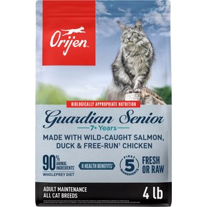ORIJEN Guardian Senior Grain-Free High-Protein Premium Dry Cat Food, 4-lb bag