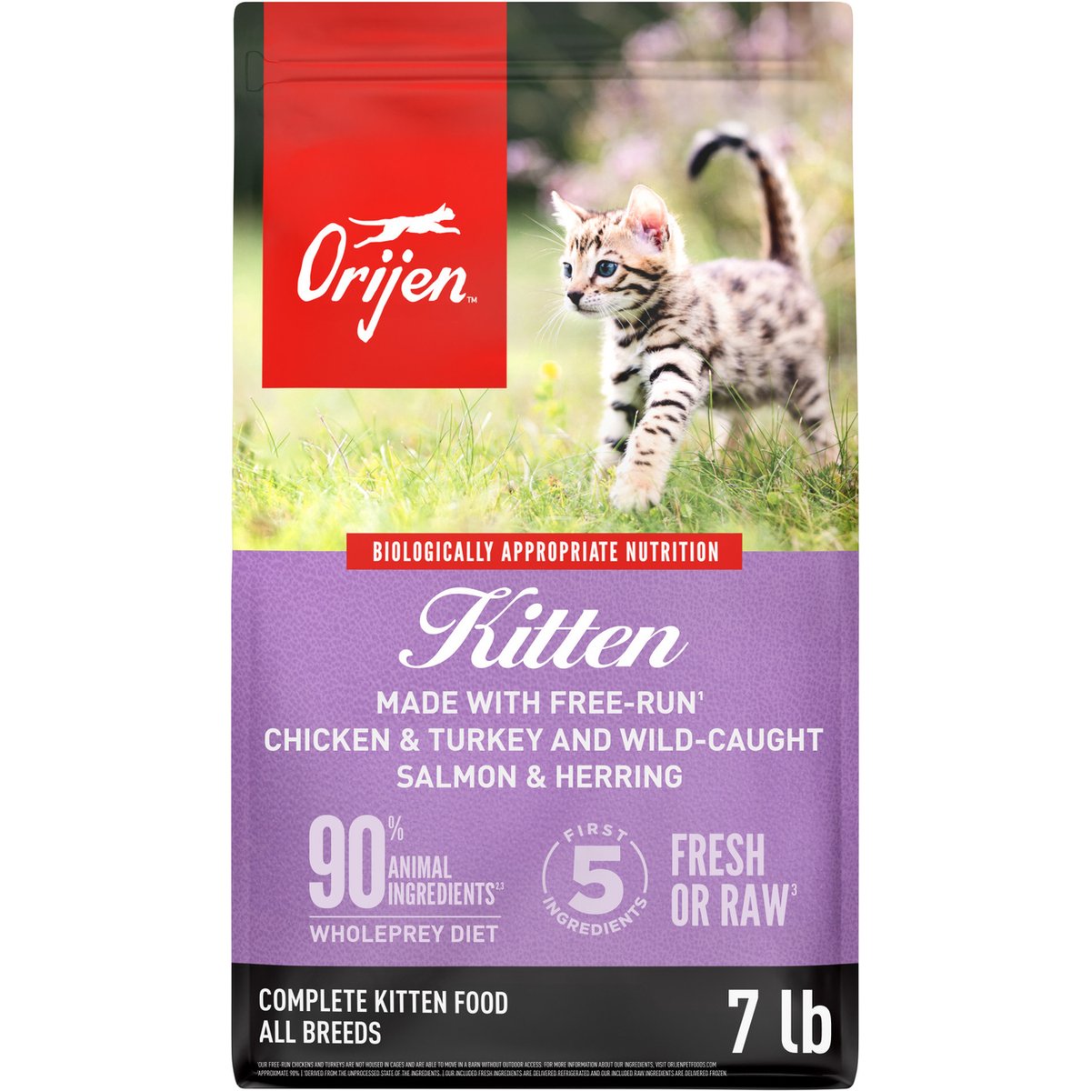ORIJEN Kitten Grain-Free High-Protein Premium Dry Cat Food, 14-lb bundle