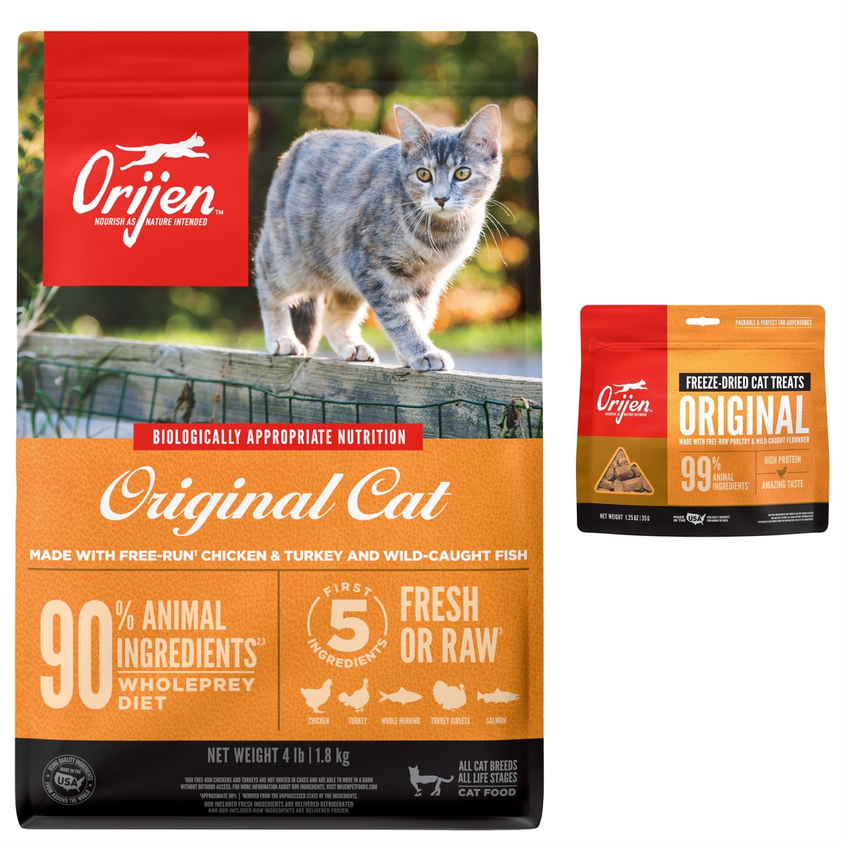 ORIJEN Original Dry Food + Original Freeze-Dried Cat Treats