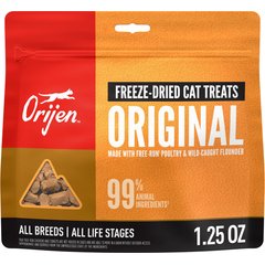 ORIJEN Original Freeze-Dried Grain-Free High-Protein Raw Animal Ingredients Cat Treats, 1.25-oz bag