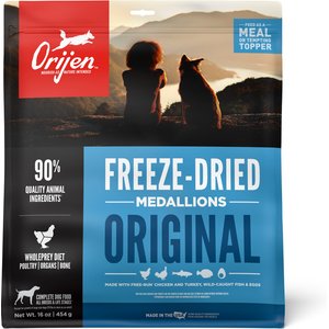 ORIJEN Original Grain-Free High-Protein Freeze-Dried Dog Food & Topper, 16-oz bag