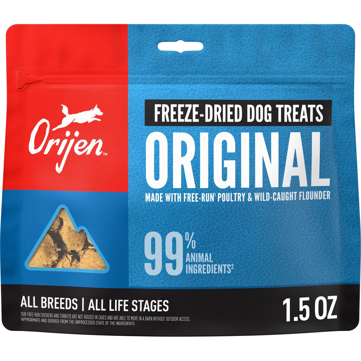 ORIJEN Original Grain-Free High-Protein Freeze-Dried Dog Treats, 1.5-oz bag