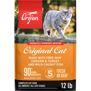 ORIJEN Original Grain-Free High-Protein Premium Dry Cat Food, 12-lb bag