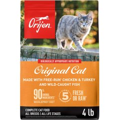 ORIJEN Original Grain-Free High-Protein Premium Dry Cat Food, 4-lb bag
