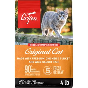 ORIJEN Original Grain-Free High-Protein Premium Dry Cat Food, 4-lb bag