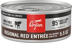 ORIJEN Premium Regional Red Entree in Bone Broth Pate Wet Cat Food, 5.5-oz can, case of 12 slide 2 of 8