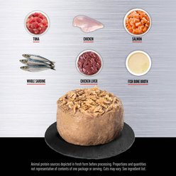 ORIJEN Premium Tuna Salmon & Beef Entree in Bone Broth Pate Wet Cat Food, 5.5-oz can, case of 12 slide 2 of 8