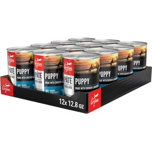 ORIJEN Puppy Pate Poultry & Fish Wet Dog Food, 12.8-oz can, case of 12