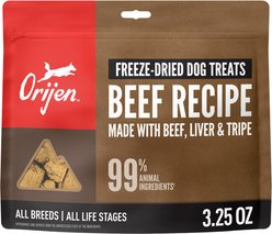 ORIJEN Ranch-Raised Beef Grain-Free High-Protein Freeze-Dried Dog Treats, 3.25-oz bag