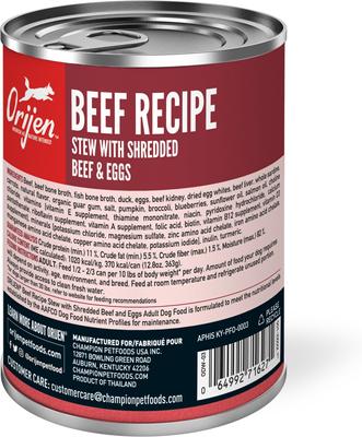 Show full view: ORIJEN Real Meat Shreds Beef Recipe Stew Wet Food + Regional Red Dry Dog Food slide 7 of 8