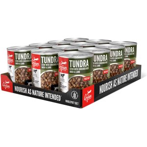 ORIJEN Real Meat Shreds Tundra Stew Grain-Free Wet Dog Food, 12.8-oz can, case of 12