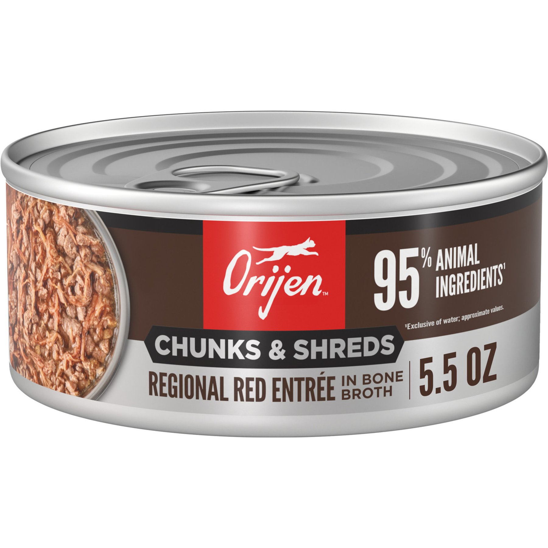 ORIJEN Regional Red Entree Chunks & Shreds Wet Cat Food, 5.5-oz can, case of 6