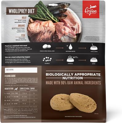 Show full view: ORIJEN Regional Red Grain-Free Dry Dog Food, 23.5-lb bag + Regional Red Grain-Free Freeze-Dried Dog Food & Topper, 16-oz bag slide 6 of 9