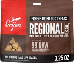 ORIJEN Regional Red Grain-Free High-Protein Freeze-Dried Dog Treats, 3.25-oz bag