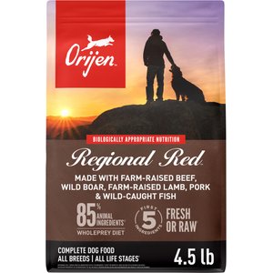 ORIJEN Regional Red Grain-Free Poultry Free High-Protein Dry Dog Food, 4.5-lb bag