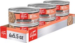 ORIJEN Salmon & Chicken Entree Chunks & Shreds Wet Cat Food, 5.5-oz can, case of 6