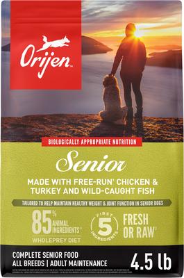 ORIJEN Senior Grain-Free High-Protein Dry Dog Food, 4.5-lb bag