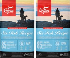 ORIJEN Six Fish Grain-Free Dry Dog Food, 47-lb bundle