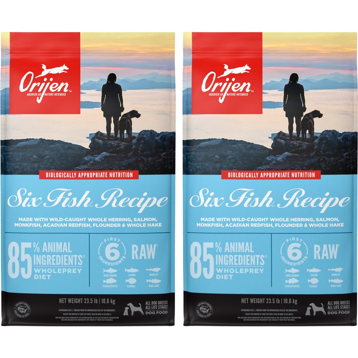 ORIJEN Six Fish Grain-Free Dry Dog Food, 47-lb bundle