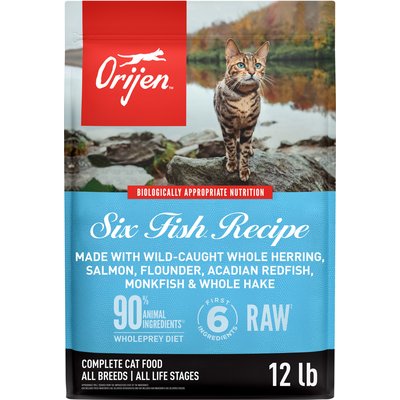 ORIJEN ORIJEN Six Fish Grain-Free High-Protein Premium Dry Cat Food, 24-lb bundle