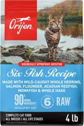ORIJEN Six Fish Grain-Free High-Protein Premium Dry Cat Food, 4-lb bag