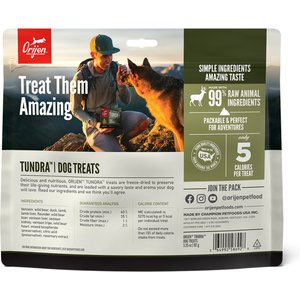 ORIJEN Tundra Grain-Free High-Protein Freeze-Dried Dog Treats, 3.25-oz bag