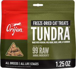 ORIJEN Tundra Grain-Free High-Protein Raw Animal Ingredients Freeze-Dried Cat Treats, 1.25-oz bag slide 1 of 6
